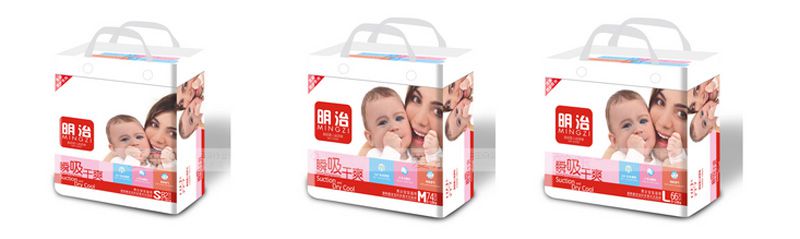愛親母嬰的明治紙尿褲采用日本進(jìn)口高分子，高達(dá)8層鎖水吸收層超強(qiáng)吸收